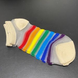 3/$35|Cool Fun Cream Rainbow Mesh Shoe Slipper Sandals Socks Accessories